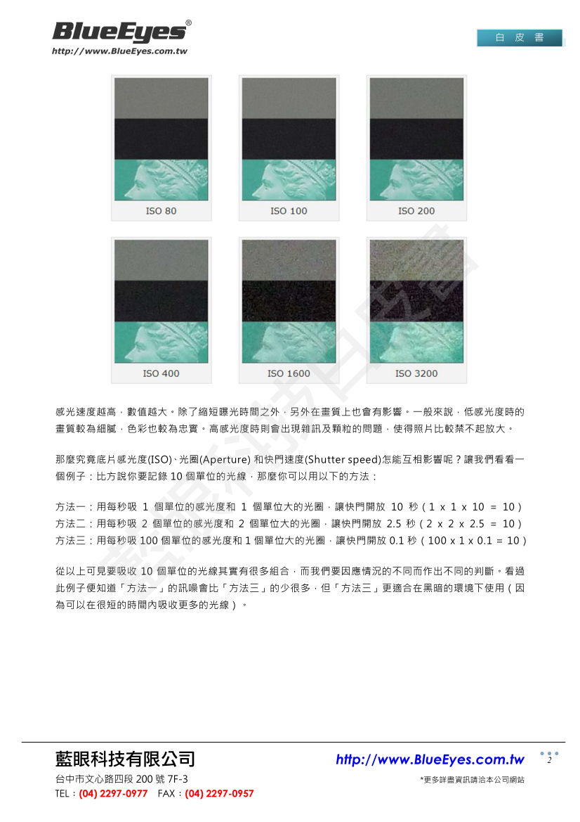 攝影機常用參數說明與實際用途